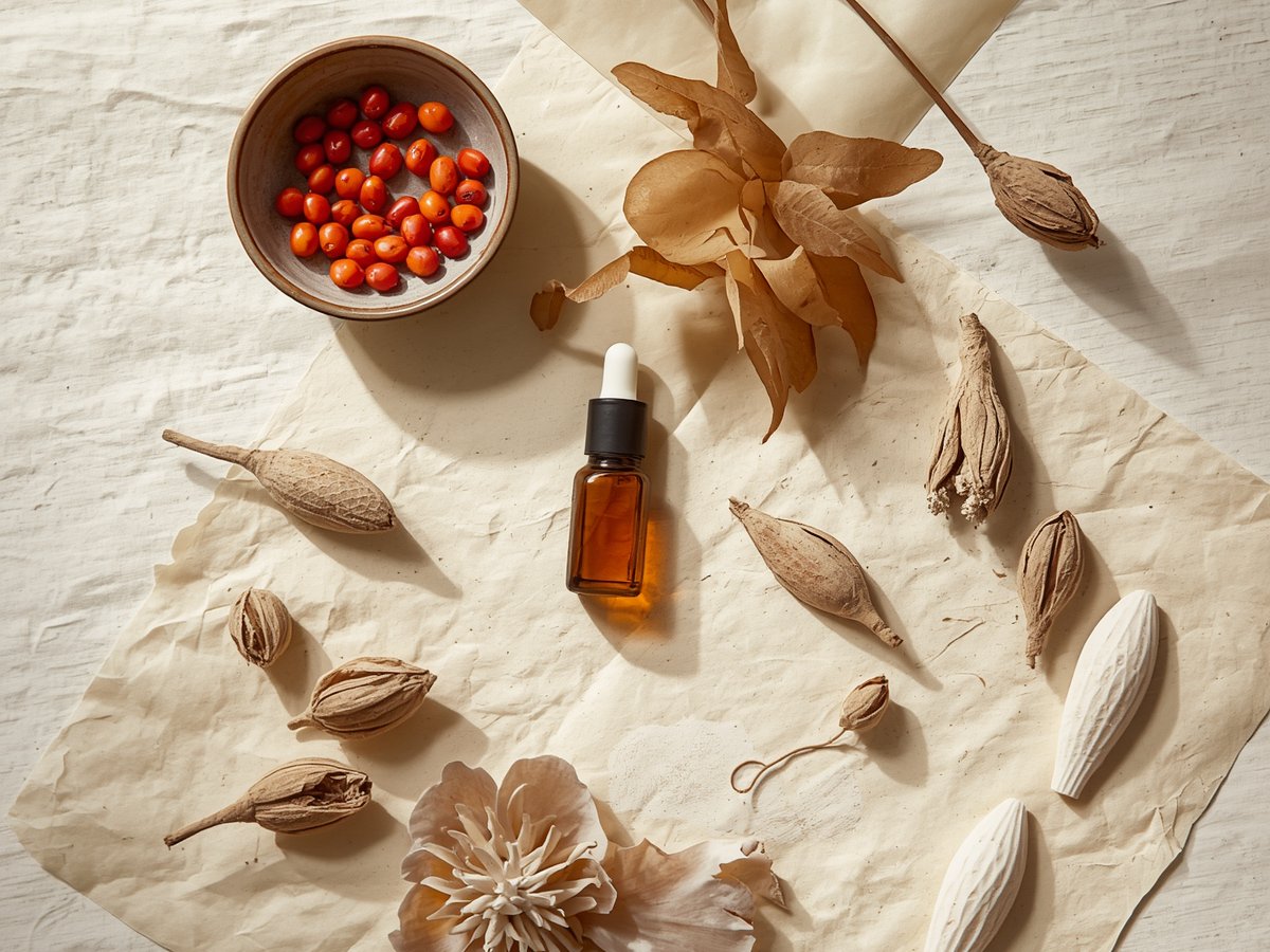Botanical ingredients flatlay